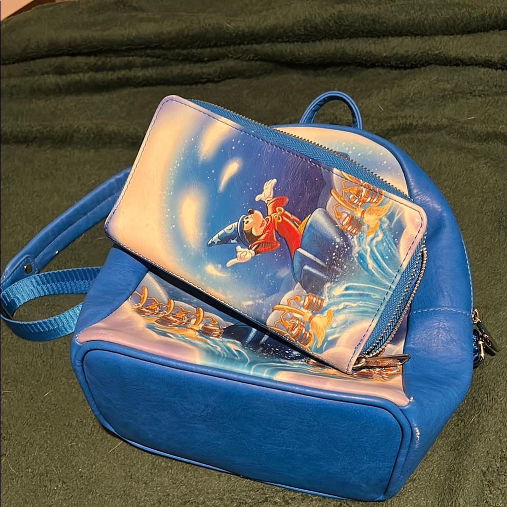 Mickey Mouse Sorcerer loungefly backpack and Wallet bundle